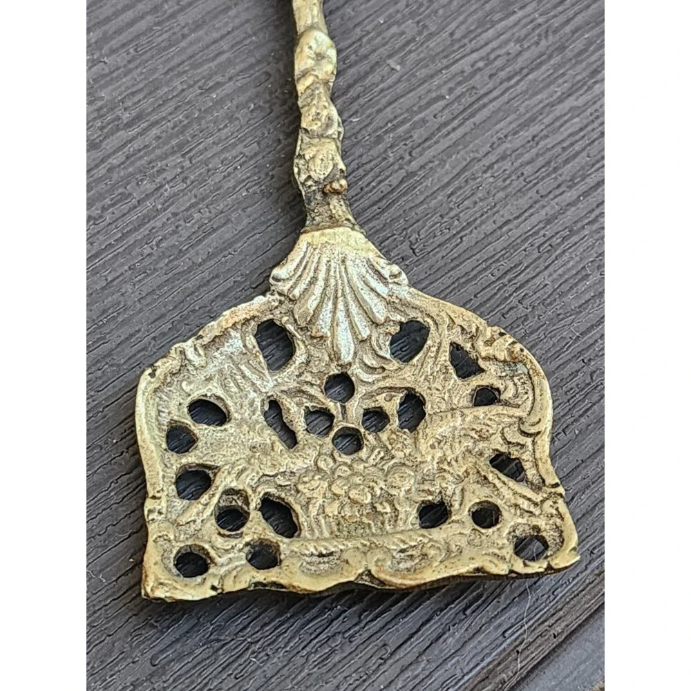 Vintage Italian Ornate Silver Plate Pie Pastry Server Cherub Italia Brass